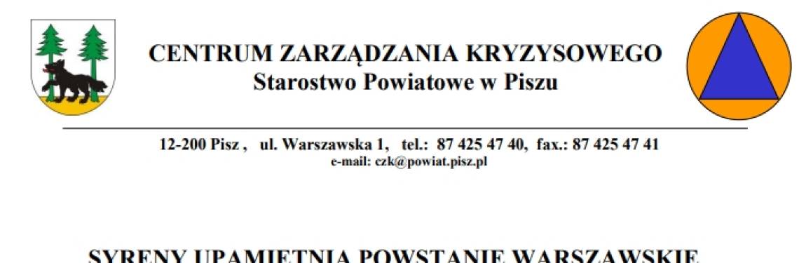 Komunikat, syreny ostrzegawcze, powstanie warszawskie
