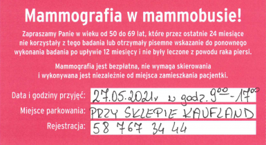 Bezpłatna mammografia w powiecie piskim