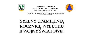 informacja, syreny, rocznica wojny