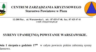 Komunikat, syreny ostrzegawcze, powstanie warszawskie