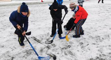 Unihokej, dzieci, ferie, zima