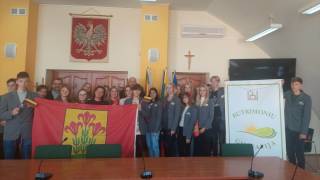 litewska grupa uczestników obozu z wizytą w urzędzie piskiego starostwa
